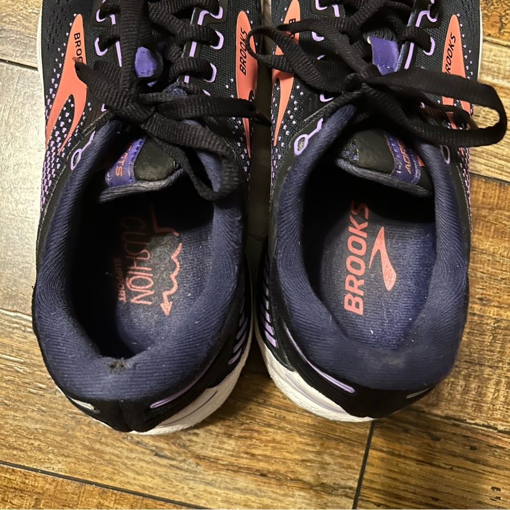 Brooks Adrenaline GTS 22 Women's‎ 7.5 Running Shoes Navy Purple Coral - Picture 8 of 10